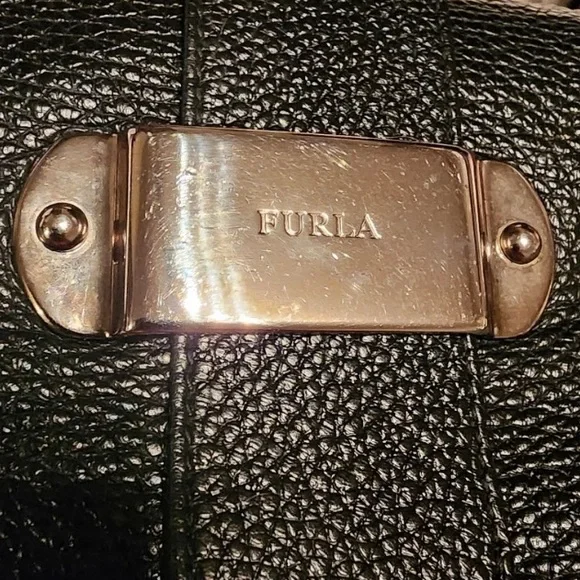 FURLA Black Leather Chain Tote - Picture 3 of 4